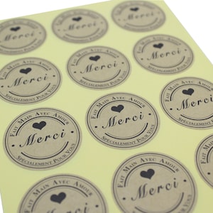Stickers "Merci fait main avec amour"