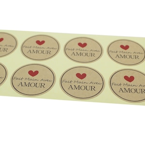 Stickers "Fait main avec amour"