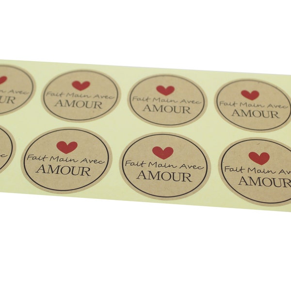 Stickers "Fait main avec amour"