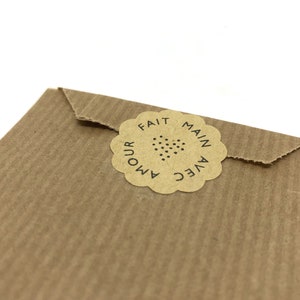 84 stickers "Fait main avec amour"