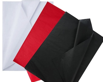 50 ark vitt, rött eller svart silkespapper