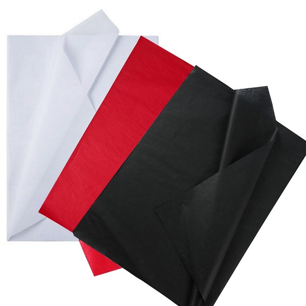 50 Papiers de soie blanc, rouge ou noir