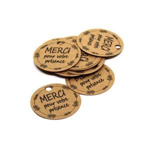 50 étiquettes "MERCI pour votre présence"