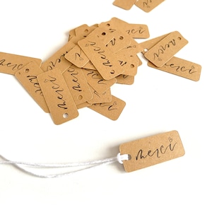 Etiquettes "merci" + fil