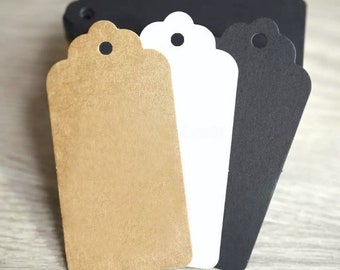 100 petites cartonnettes kraft, blanc ou noir