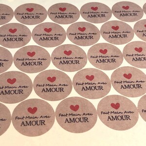 Stickers "Fait main avec amour"