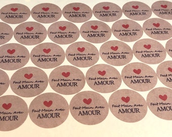 Stickers "Fait main avec amour"