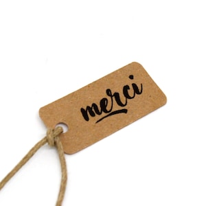 Etiquettes "merci" + fil