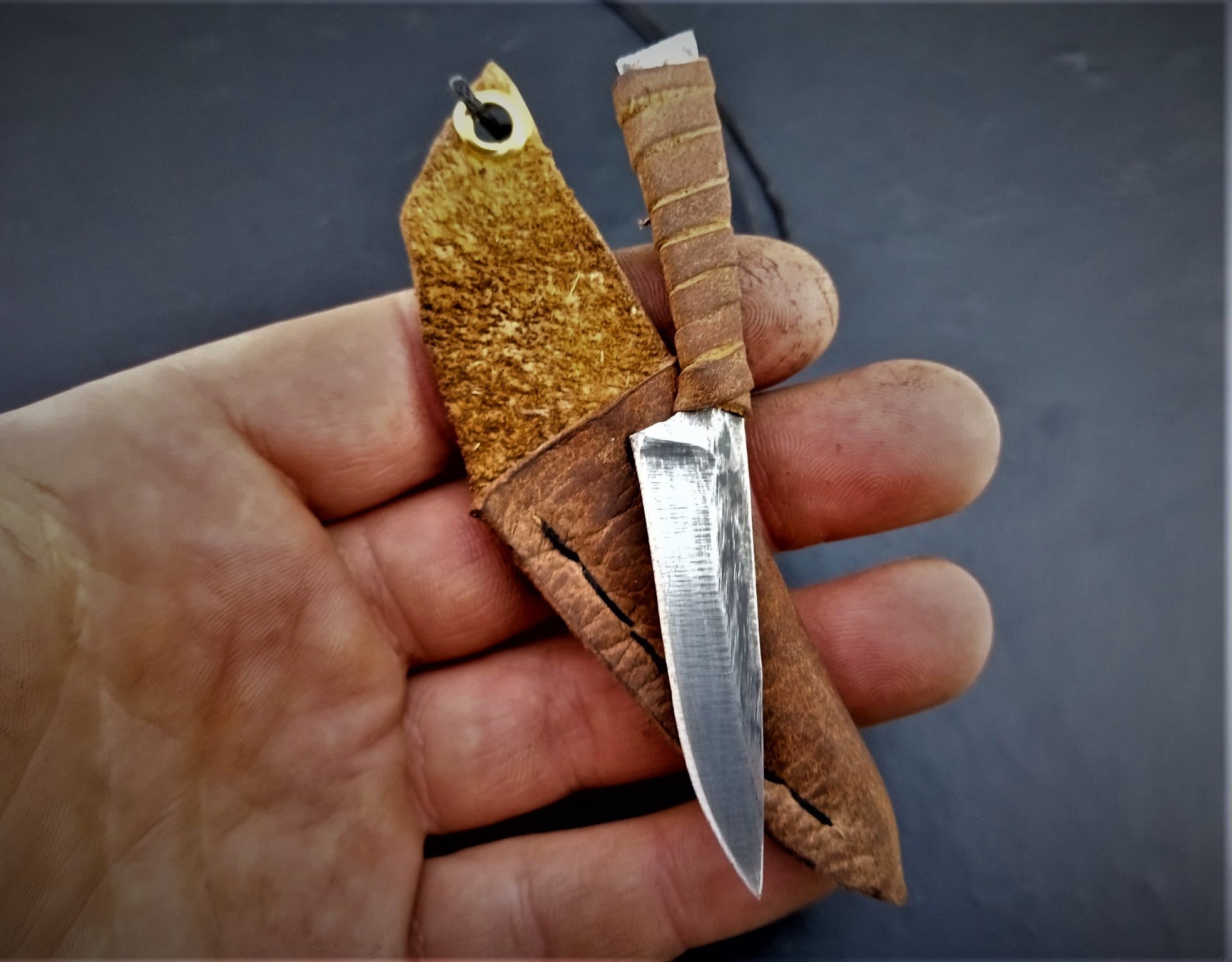 Handmade Custom EDC Necklace Neck Knife Blade With Leather Etsy
