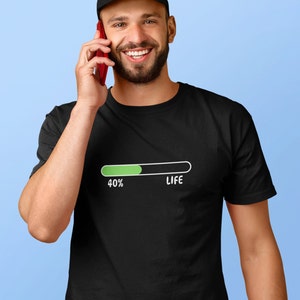 40th Birthday Tee, 40th Birthday shirt, Full Charge Ahead life, Long Life Battery Design shirt, Perfect Gift for Turning 40 (or any age)