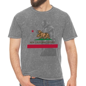 New California Republic T-Shirt - NCR Logo Graphic Tee - Fallout Inspired Vintage Style Shirt for Gamers, Mineral Wash NCR Shirt