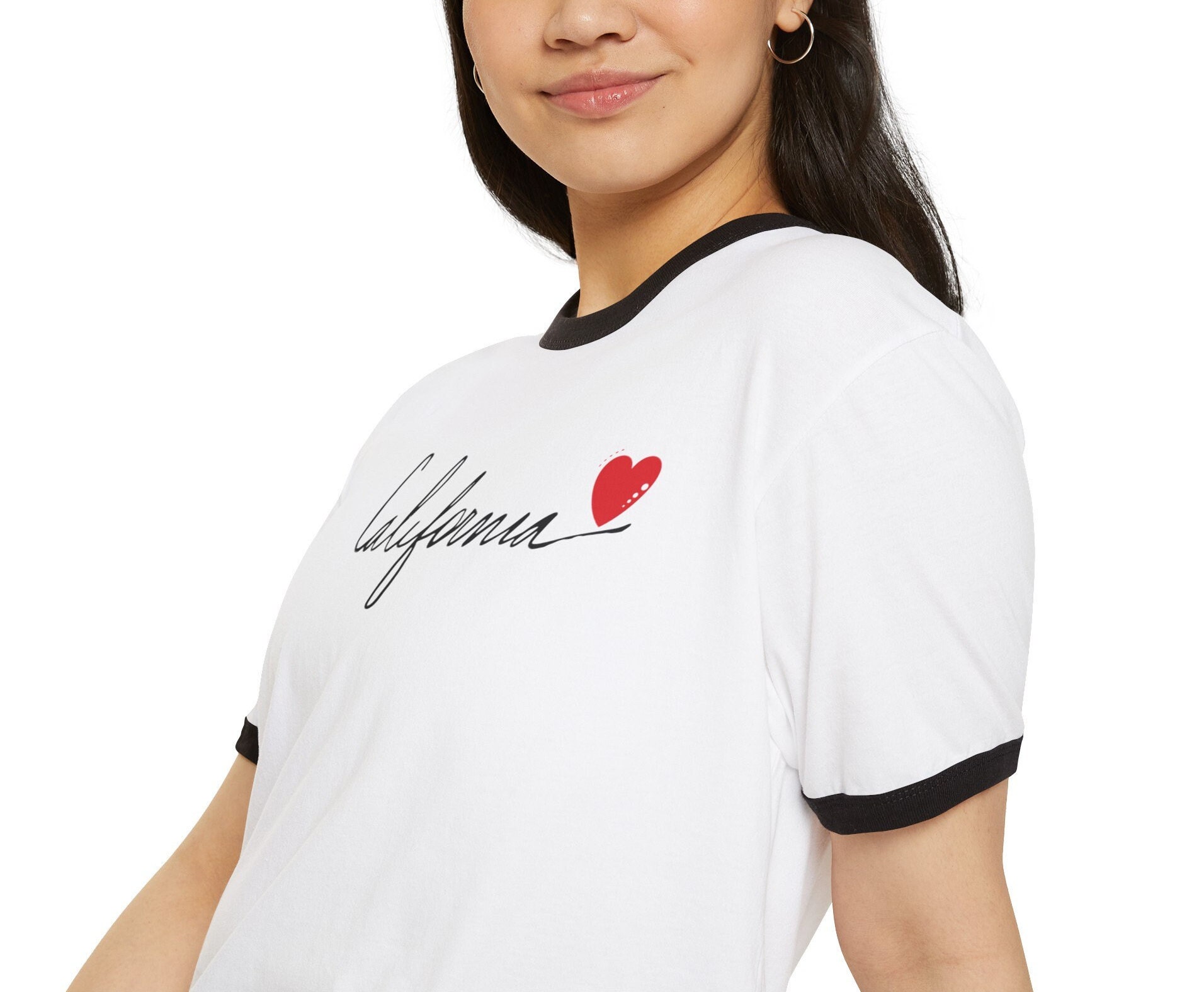 Retro California Ringer Tee - Unisex California Vintage Style T 