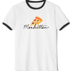 Retro Manhattan Ringer Tee - Unisex New York City T-Shirt - Classic NYC Style Top