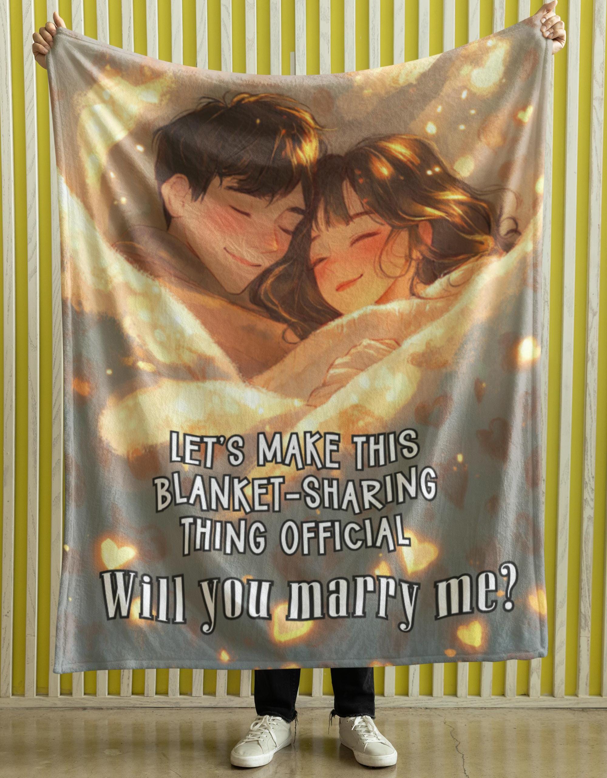 Romantic Proposal Sherpa Blanket, Marriage Proposal Artistic Blanket ...