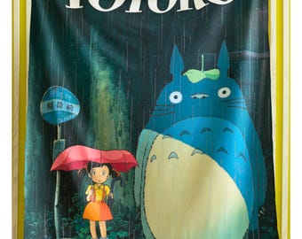 Cozy Sherpa Fleece Blanket with Iconic Totoro Design - Perfect Gift for Anime and Fantasy Fans