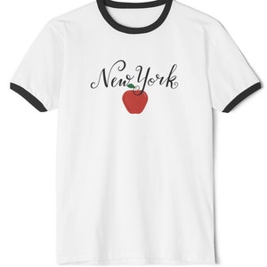 Classic New York City Ringer Tee - Unisex NYC Retro T-Shirt - Vintage Big Apple Style Top