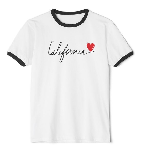 Retro California Ringer Tee - Unisex California Vintage Style T 