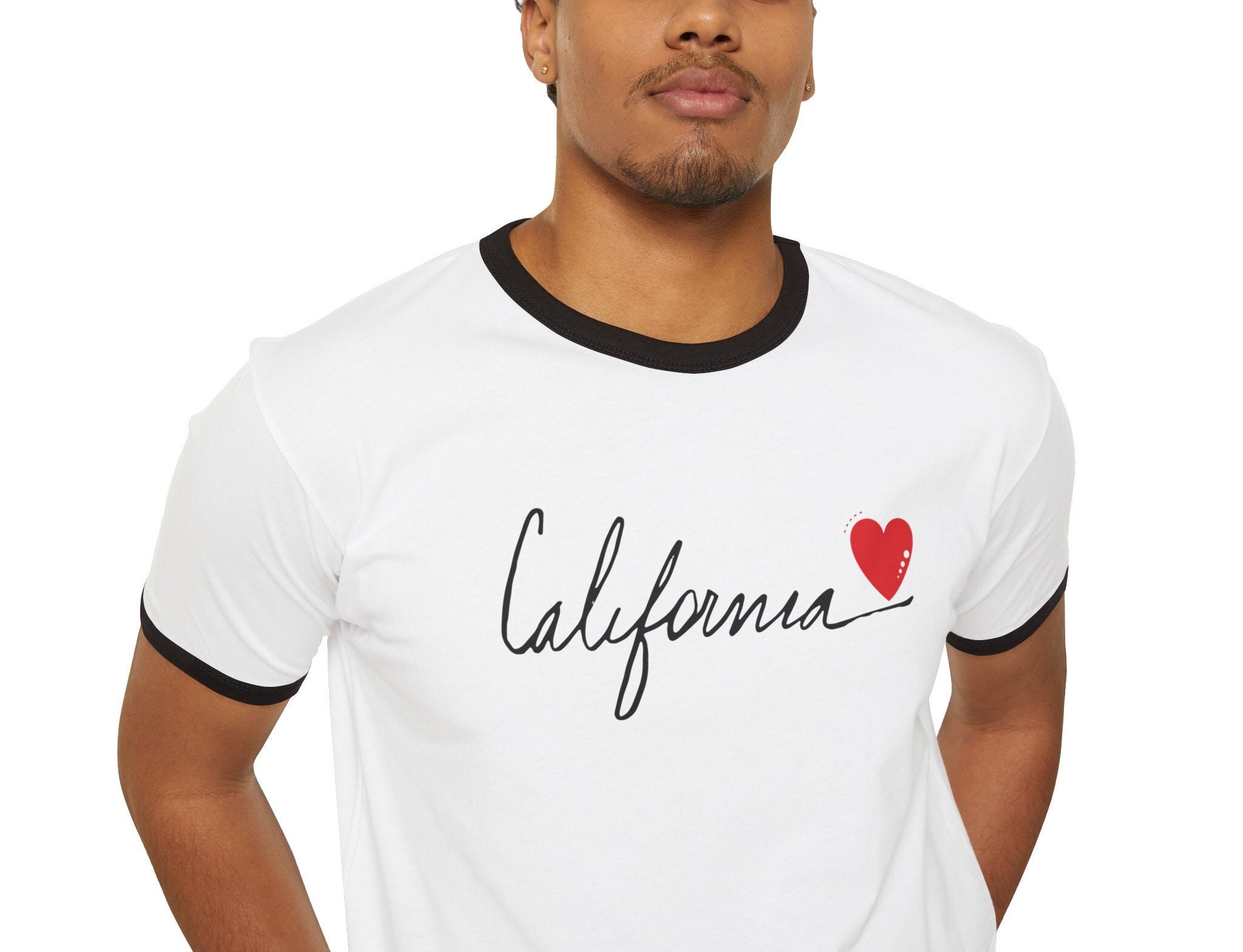 Retro California Ringer Tee - Unisex California Vintage Style T 