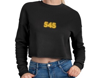 Heiliger Code 545 Damen Cropped Sweatshirt - Metaphysisches Energie Geschenk, Geschenke aus dem Universum Heiliger Code Geschenk, Numerologie Liebhaber Geschenk