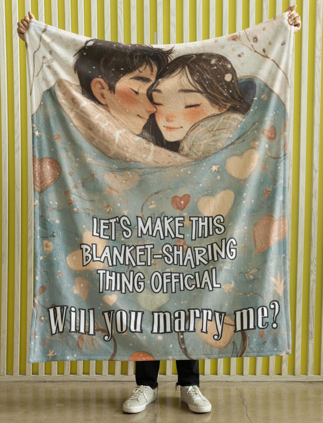 Romantic Proposal Sherpa Blanket, Marriage Proposal Artistic Blanket ...