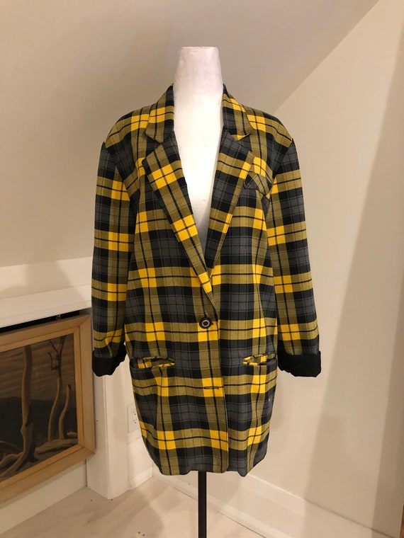 90’s Vintage Plaid Oversized Blazer