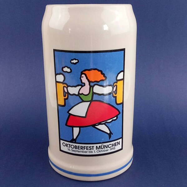 Vtg Munchen Germany Oktoberfest 1995 Stein Rastal B. Jankowska Hoha Grenzhausen