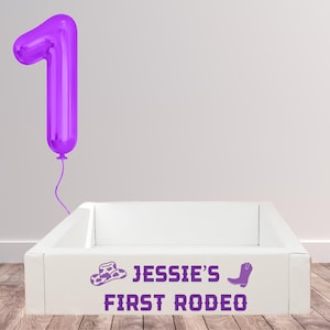 Adesivi personalizzati per il primo compleanno del rodeo - Perfetti per il gioco morbido