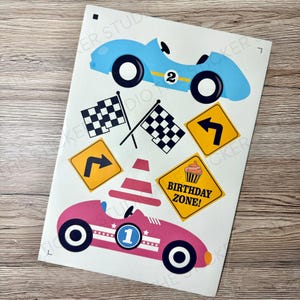 Feuille d'autocollants brillants Formule 1 A4 | Feuille d'autocollants brillants A4 pour voitures de course | Choix de modèles | Parfait pour les jeux, les livres, les tasses, les chemises