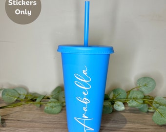 Vinyl Name Stickers | Custom Name Stickers | Vinyl Name Decal | Perfect for Water Bottles, Drinks Cups, Folders, Boxes | Choice of colours