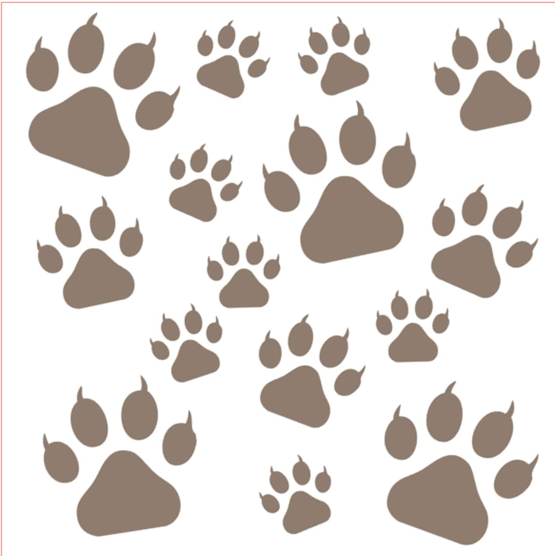Cat Paw Print Vinyl Wall Sticker Paw Print Stickers for Wall Etsy UK
