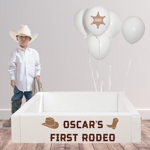 Adesivi personalizzati per il primo compleanno del rodeo - Perfetti per il gioco morbido