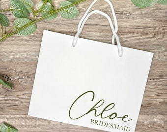 Personalised Wedding Gift Bag, Bridal Gift Bag, Choice of Black or White Bag, Choice of Wording Colour,