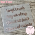 DIY Custom Vinyl Sticker/Decal | 10cm - 150cm wide | Personalised Stickers | Any Name or Wording | Choice of fonts & colours