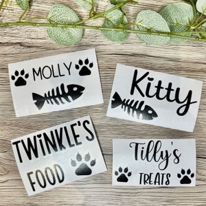 Personalised Cat Stickers | Custom Cat Stickers | Cat Stickers | Cat Treat Stickers | Cat Food Stickers | Choice of Colours