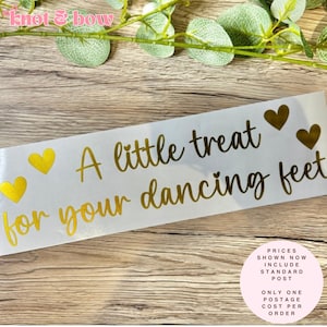 DIY Vinyls 'A little treat for your dancing feet' | Flip Flop Box Sign | Wedding Sign | Personalised Wedding Sign | STICKERS ONLY