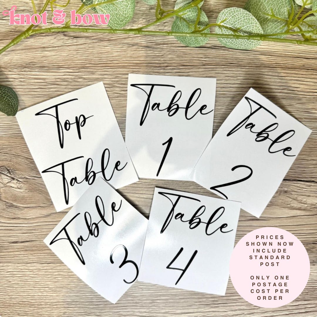 Table Numbers | Table Number Stickers | Wedding Table Number Stickers ...