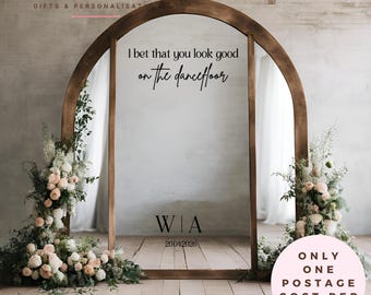 Pegatinas personalizadas para espejos de boda / Adhesivos para selfies en el espejo de boda / Te ves genial en la pista de baile / Variedad de colores y tamaños