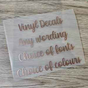 DIY Custom Vinyl Sticker/Decal, 10cm - 20cm wide, Personalised Stickers, Any Name / Wording, For LARGER stickers see our seperate listing