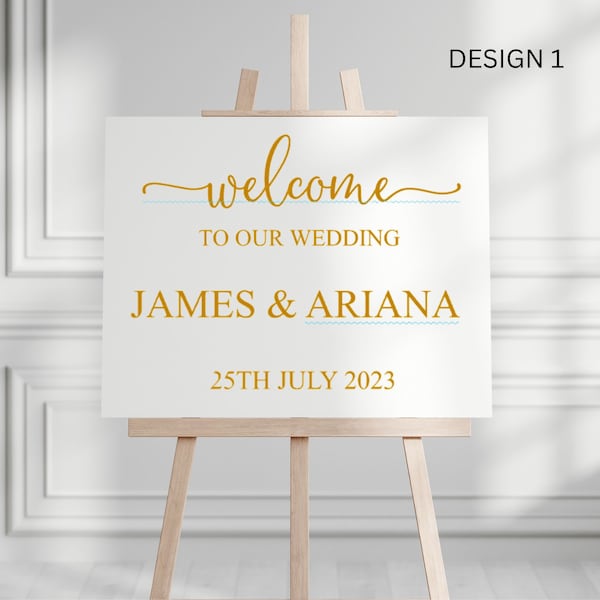 Custom Wedding Vinyl Decal, Personalised Wedding Sign Vinyl Decal, Wedding Sign Sticker, Choice of Designs / Sizes / Colours, A1 A2 A3 A4,