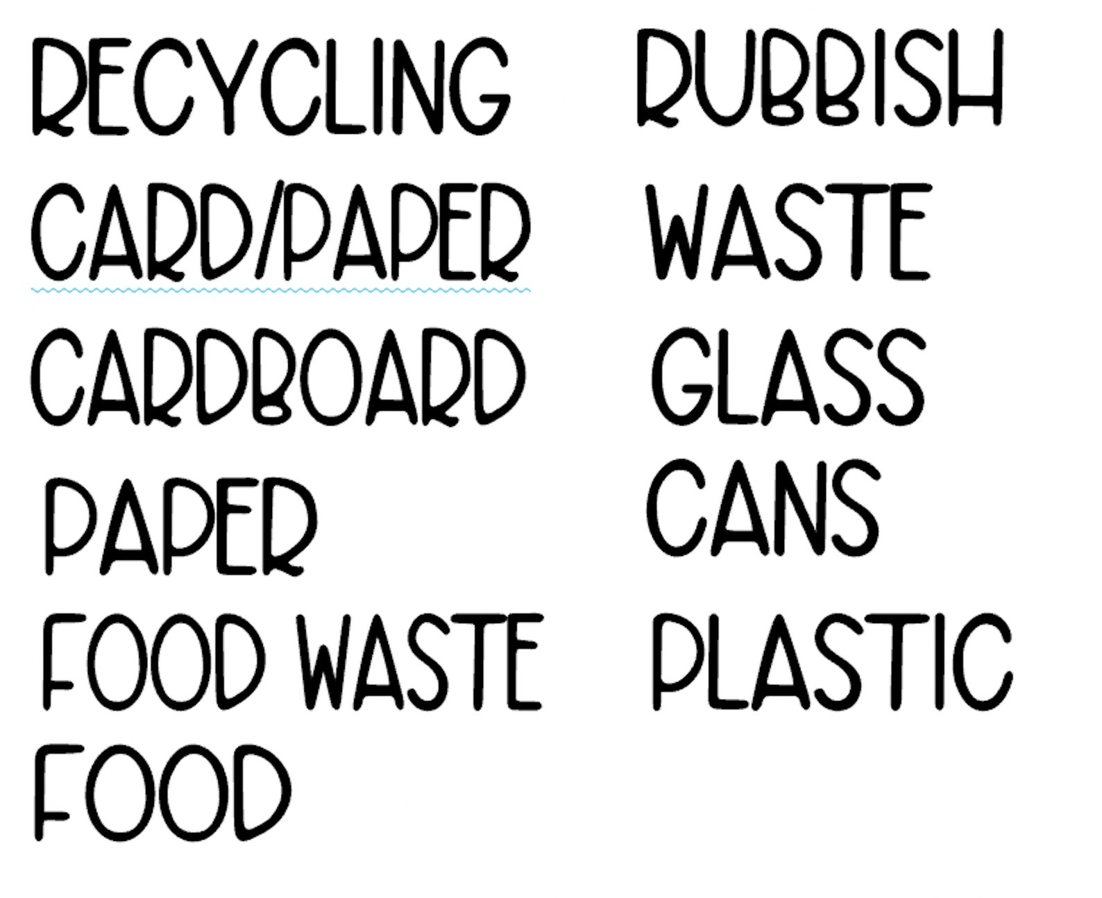Bin Labels for Rubbish Recycling Waste Recycling Bin Etsy UK