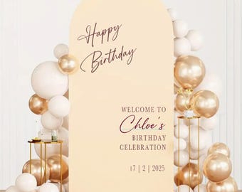 Personalised Birthday Party Mirror / Sign Decal | Personalised with Name & Date | Choice of Colours