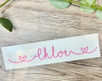 Personalised Name Wall Sticker with Hearts | Personalised Name Sticker | Name Wall Vinyl |  Name Vinyl | Toy Box Sticker | Toy Box Vinyl