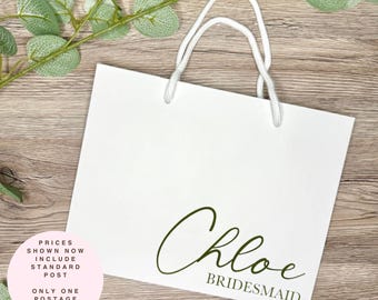 Personalised Wedding Gift Bag Stickers/Decal | Bridal Party Gift Bag Stickers/Decal | Choice of colours | STICKERS ONLY