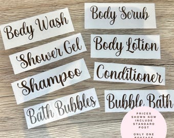 Bathroom Bottle Vinyls | Shower Bottle Vinyls | Mrs Hinch Inspired Vinyls | Choice of colours