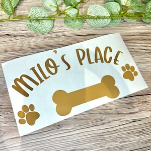 Personalised Dog Wall Sticker | Custom Dog's Wall Sticker | Wall Decal | Pet's Toy Box Sticker | Your choice of wording |  Choice of colours