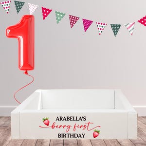 Personalised Soft Play Stickers | Berry First Birthday Theme | Custom Birthday Stickers | Age 1 Stickers