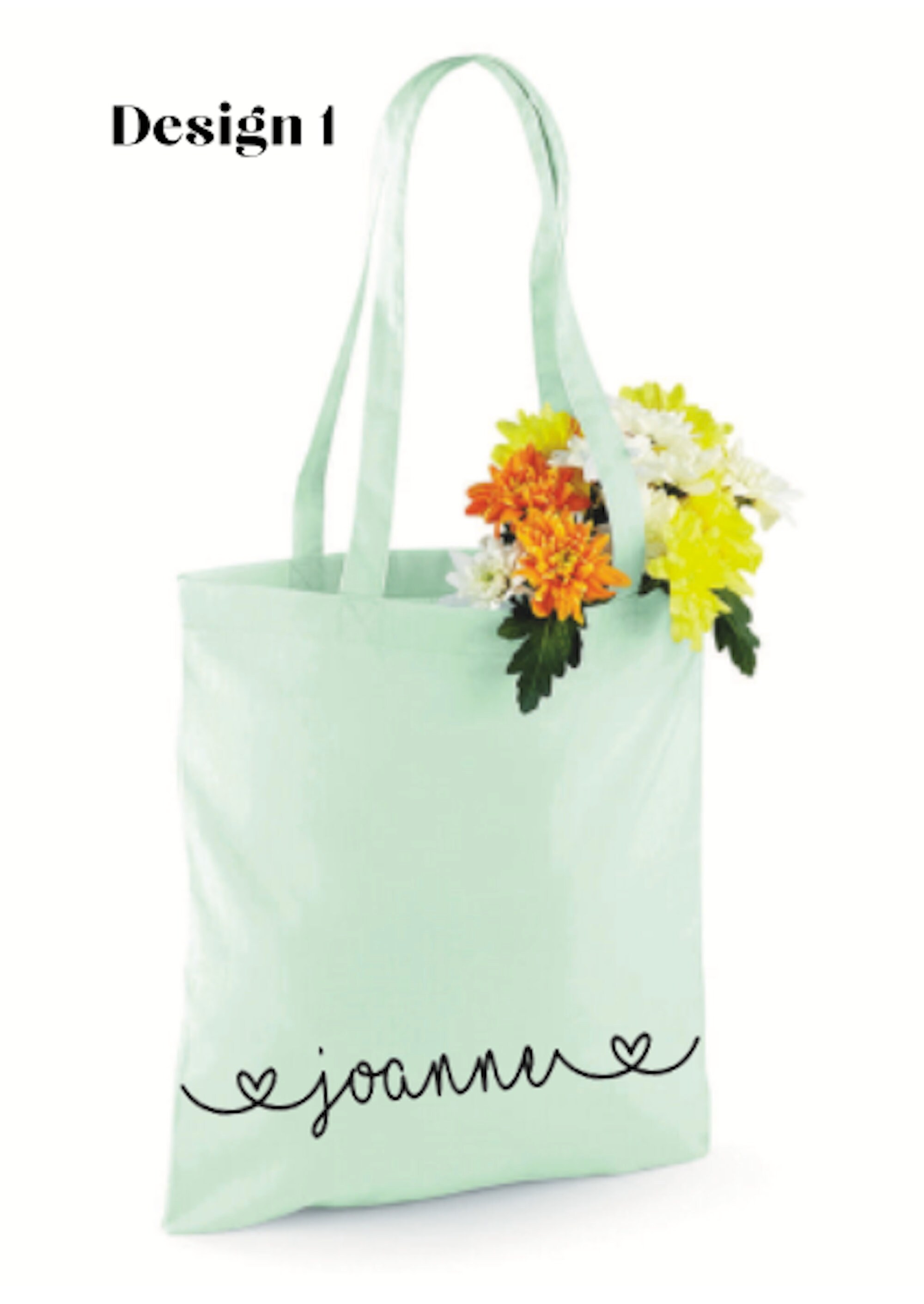 Personalised Name Tote Bag Choice of Colours/Designs Etsy