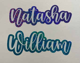 Personalised Name Decal | Sparkly Name Sticker | Custom Name Sticker | Laptop Sticker | Toybox Sticker | Wall Sticker | Name Label