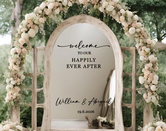 Stickers miroir de mariage personnalisés | Stickers miroir de mariage personnalisés | Stickers miroir de mariage pour selfies | Choix de couleurs et de tailles