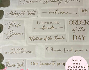 DIY Custom Vinyl Sticker/Decal | 10cm - 20cm wide | Personalised Stickers | Any Name or Wording | Choice of fonts & colours